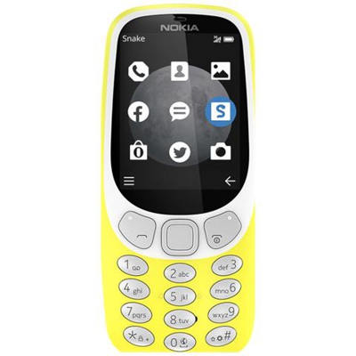 3310 Giallo Dual Sim Display 2.4'' +Slot MicroSD con Bluetooth RadioFM e Fotocamera 2Mpx - Europa