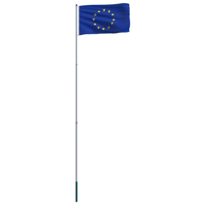 Bandiera con Pennone in Alluminio 6 m dell'Europa - Vidaxl