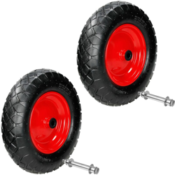 Ecd Germany - 2 x ruota per carriola pneumatica ricambio antiforatura 4.80/4.00-8 incluso asse en oferta