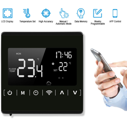 riscaldamento dell'acqua MEIH AC85-250V Wifi termostato programma settimanale APP controllando la retroilluminazione LCD ¡æ / ¨H commutabile antigelo precio