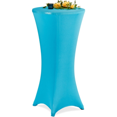 Fodera Copri Tavolino, ? 60-65 cm, Rivestimento Elastico per Tavoli da Bar & Cocktail, Design Elegante, Blu