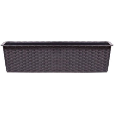 Vaso di fiori rettangolare larga, di grande capacità, 11,7 L Ratolla di plastica di colore ocra scuro 14,5 (altezza) x 68,5 (larghezza) x 17,3