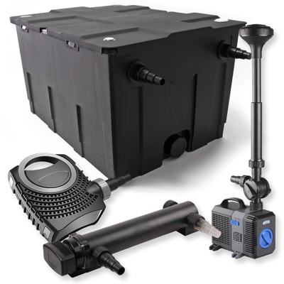 Set di filtri a una camera SunSun 60.000 l 24W UVC Depuratore per stagni NEO8000 70W Pompa Fontana