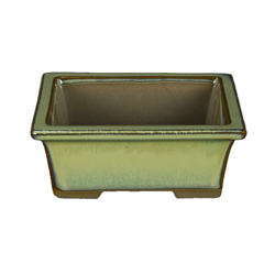 Vaso per bonsai Giapponese Morrisan rettangolare in gres smaltato verde 13x10x4,5 cm - B05-3a precio