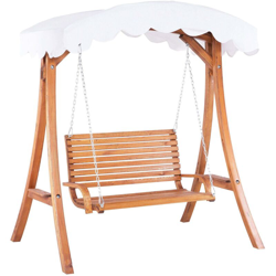 Beliani - Dondolo da giardino in legno in color beige ANDRIA en oferta