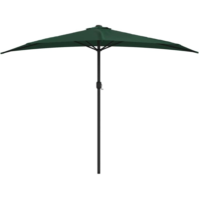 vidaXL Ombrellone da Balcone Palo in Alluminio 300x150 cm a Metà Verde - Verde