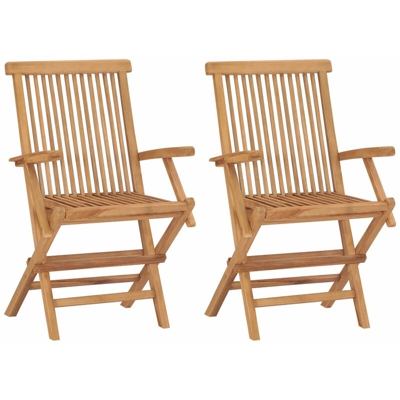 Asupermall - Sedie da Giardino Pieghevoli 2 pz in Legno Massello di Teak