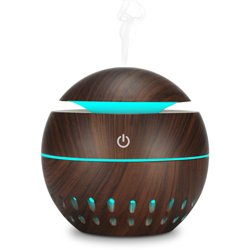 USB Car umidificatore cava variopinta di notte in legno chiaro macchina grano casa aromaterapia (legno scuro YX-003A) precio