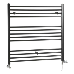 Hudson Reed Nox Scaldasalviette Misto Piatto Moderno - Termoarredo Bagno a Scaletta Nero - Design Elettrico & Idraulico - 829W - 1000 x 1000mm características