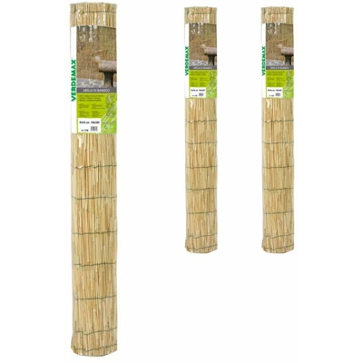 Arella stuoia in bamboo naturale legata con filo di nylon pezzi 3 da metri 2x5