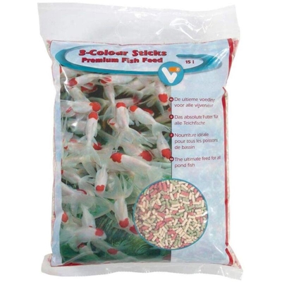 Velda VT 3-Colour Stick Premium sacco da 15L - mangime per tutte le specie di pesci da laghetto