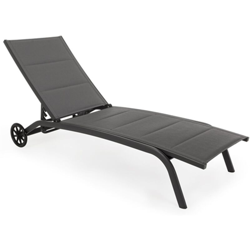Lettino prendisole 'Cleo' in alluminio con ruote da giardino per esterno -Tortora / Con Braccioli precio