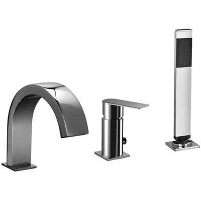 Miscelatore bordo vasca Paffoni Tango con deviatore e bocca a cascata 3 fori