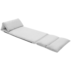 YOUTHUP Sedia a Sdraio da Terra Pieghevole Grigio Chiaro in Microfibra - Grigio en oferta
