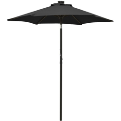 Ombrellone con LED Nero 200x211 cm in Alluminio - Nero - Vidaxl precio