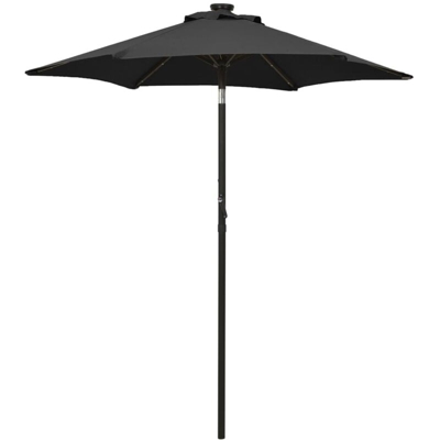 Ombrellone con LED Nero 200x211 cm in Alluminio - Nero - Vidaxl