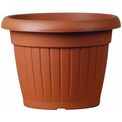 Vaso tondo Coste Basic per fiori e piante da giardino. -DIAM 50 X H 36.8 cm / Terracotta