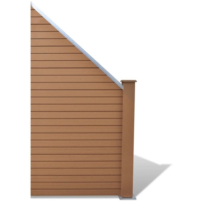 Pannello di Recinzione in WPC 105x(105-185) cm Marrone