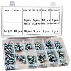 B&s - Set 110PZ innesti ingrassatori testine angolari diritta hydraulic M6-M8-M10 características