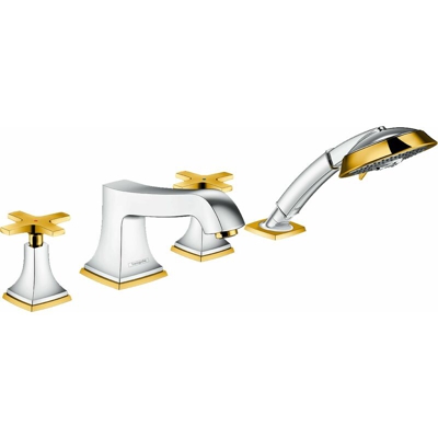 Metropol Classic Cerchio per vasca a 4 fori, maniglia a croce, combinazione di sicurezza, sporgenza 245 mm - 31449090 - Hansgrohe