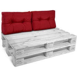 Beautissu Set da 2 Cuscini per spalliera di divanetti con Pallet o bancali - Style Rosso, 60x40x20 cm en oferta