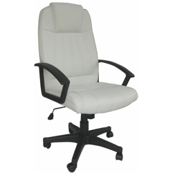 sedia ufficio "comfort" ecopelle bianca e braccioli, 106/115x64x66 cm en oferta