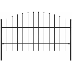 Recinzione Giardino Punta a Lancia (0,75-1)x1,7m Acciaio Nero precio