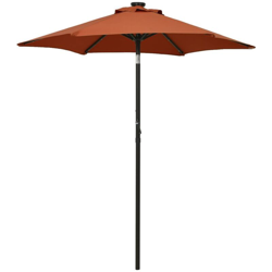 Ombrellone con LED Terracotta 200x211 cm in Alluminio - Vidaxl en oferta