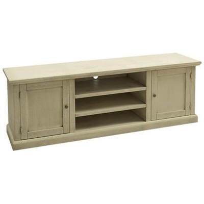 Mobile Porta Tv In Legno Shabby Chic Avorio Decape 2 Ante 3 Vani