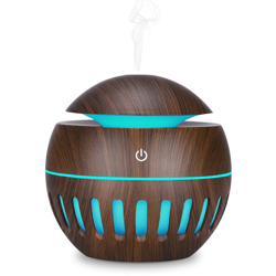 USB umidificatore Aroma diffusore dell'olio fresco del creatore della foschia che Cambiano Colore Aromaterapia legno LED Notte della famiglia Luce en oferta