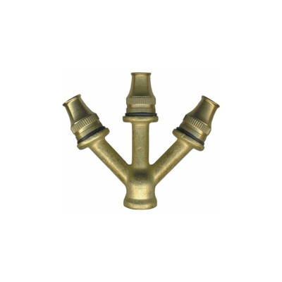 GETTO BIFORCO TRIFORCO IN OTTONE PER LANCIA POMPA MOTOPOMPA 3 o 2 LATI (13964V) TRIFORCO (13965)