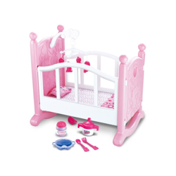 Culla Per Bambole Lettino Culletta Bambolotto Con Giostrina E Accessori Pappa características