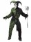Costume giullare malefico verde per uomo Halloween