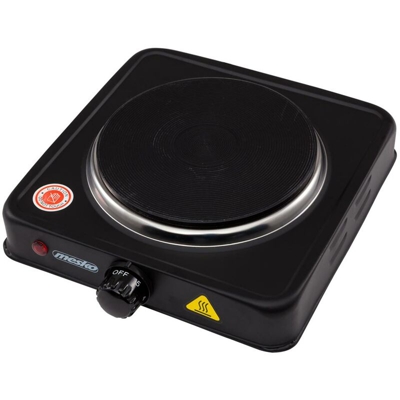 Bakaji - Fornello Fornellino Elettrico 1 Piastra 145mm 1000W Regolabile Campeggio Mesko