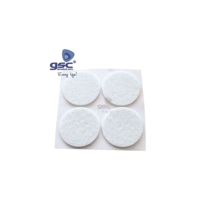 Set 4 adesivi rotondi in feltro Ø38mm bianco GSC 003802755