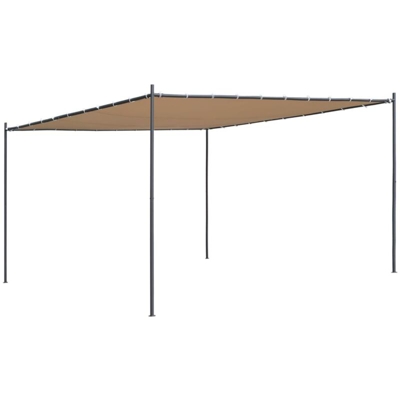 Gazebo con Tetto Inclinato 400x400x264 cm Beige 180 g/m² - Beige - Vidaxl