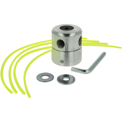 vhbw Testina a doppio filo testina falciante in alluminio per rasaerba decespugliatore con accessori e filo trimmer in nylon per attacco M8 M10 en oferta