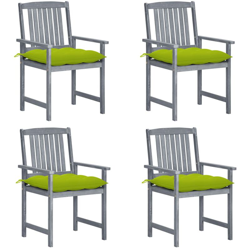 Sedie da Regista con Cuscini 4 pz in Massello di Acacia Grigio - Grigio - Vidaxl precio