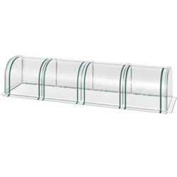 Serra a Tunnel in PVC con 4 Porte Avvolgibili in Acciaio e PVC Trasparente, 400x100x80cm - Outsunny en oferta