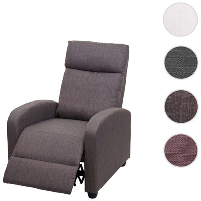 Poltrona Relax Tv Hwc-f76 Design Moderno Tessuto Grigio Marrone