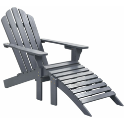 Asupermall - Sedia da Giardino con Poggiapiedi in Legno Grigio precio