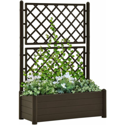 Fioriera da Giardino con Graticcio 100x43x142 cm PP Moca - Marrone - Youthup en oferta