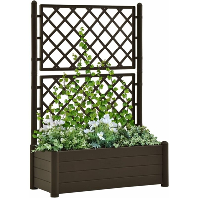 Fioriera da Giardino con Graticcio 100x43x142 cm PP Moca - Marrone - Youthup