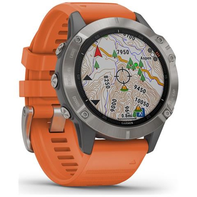 Smartwatch Fenix 6 Sapphire Display 1.3'' 32 GB Wi-Fi Bluetooth con GPS Cardiofrequenzimetro Titanio Arancione