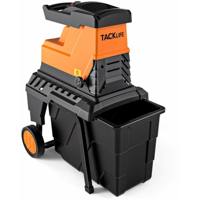 Biotrituratore Elettrico, Cippatrice, 2800W, Max. 45mm capacità di Taglio, 55L Scatola da Raccolta, Motore Silenzioso ad Induzione, Basso Rumore,