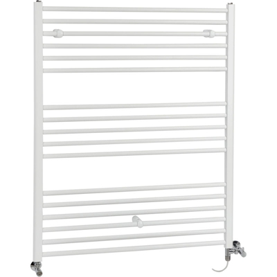 Hudson Reed Ive Scaldasalviette Misto Piatto Moderno - Termoarredo Bagno a Scaletta Bianco - Design Elettrico & Idraulico - 1019W - 1200 x 1000mm