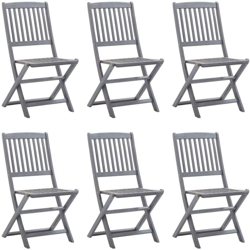 vidaXL Sedie da Giardino Pieghevoli 6 pz in Legno Massello d'Acacia - Grigio características