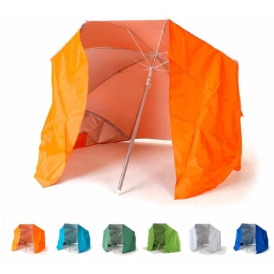 Ombrellone mare portatile molto leggero alluminio spiaggia tenda 160 cm Piuma | Arancione