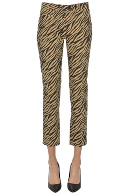 Animal print chino trousers