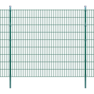 YOUTHUP Pannello di recinzione 2D giardino con paletti 2008x1830 mm 12m verde - Verde